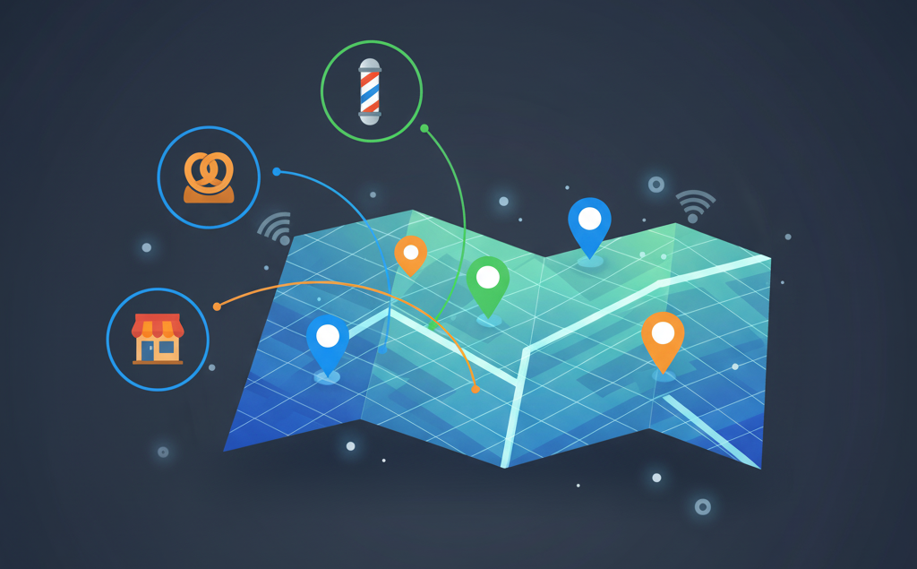 Negócios conectados no mapa digital
